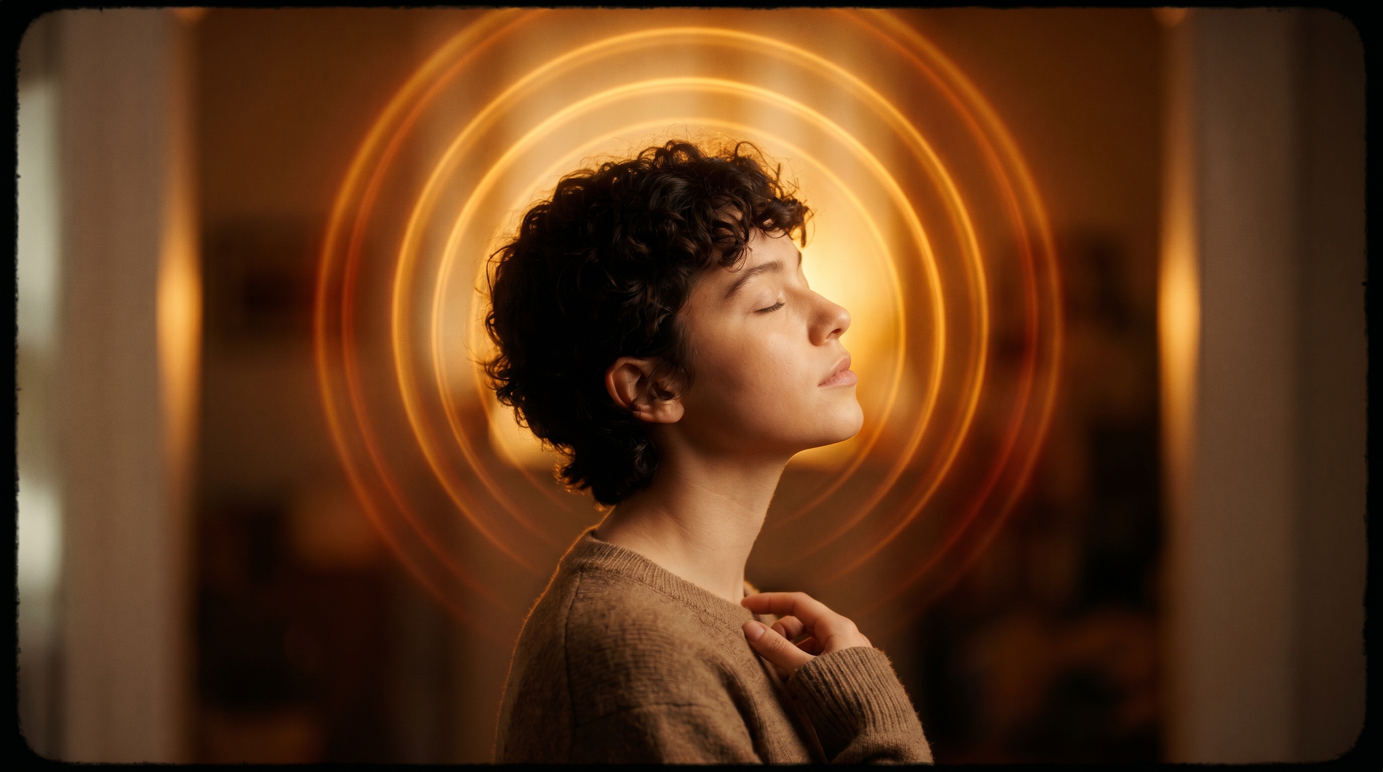 Woman in golden light